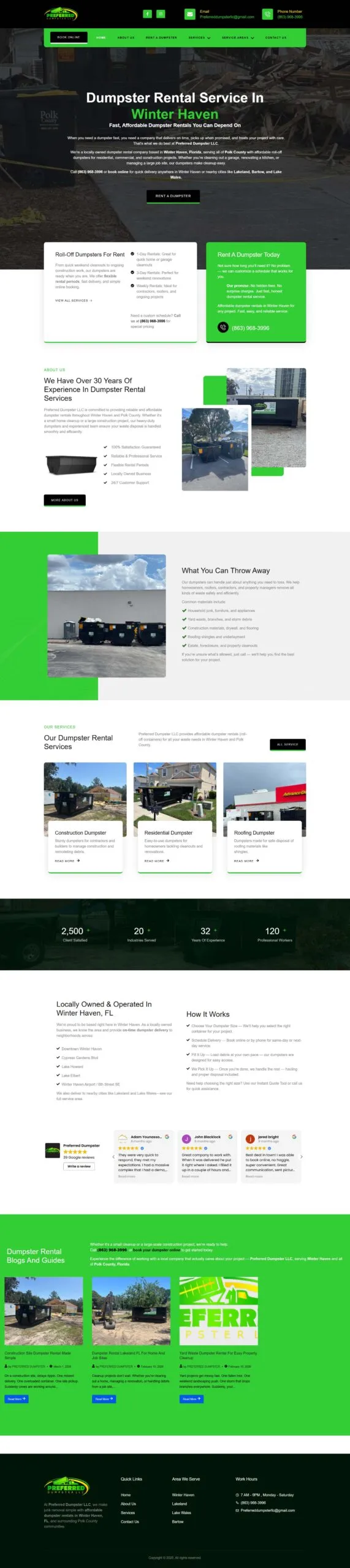 Preferred Dumpster website