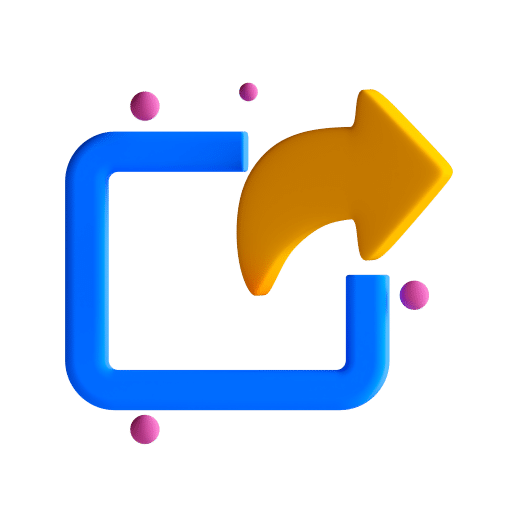A blue and yellow arrow with pink balls.