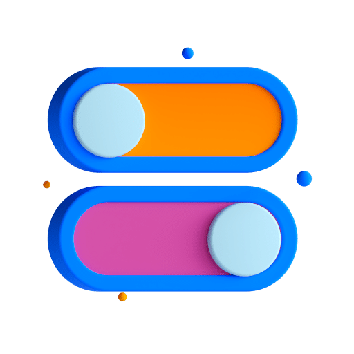 A colorful switch buttons with white circles.