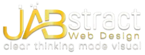 JABstract Web Design logo in yellow and white text with the tagline "clear thinking made visual" underneath; serving Lakeland and Winter Haven, Florida with expert SEO, website design, PPC advertising, and workflow automation services.