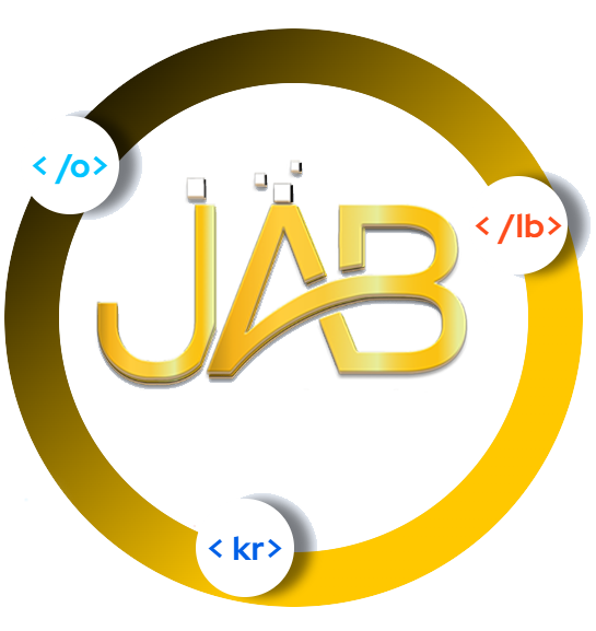 The logo for jab that specializes in website hosting.