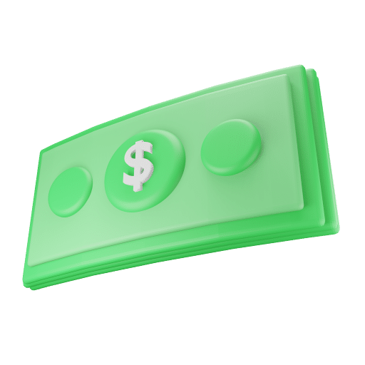 A green dollar bill on a white background promoting SEO services in Lakeland.