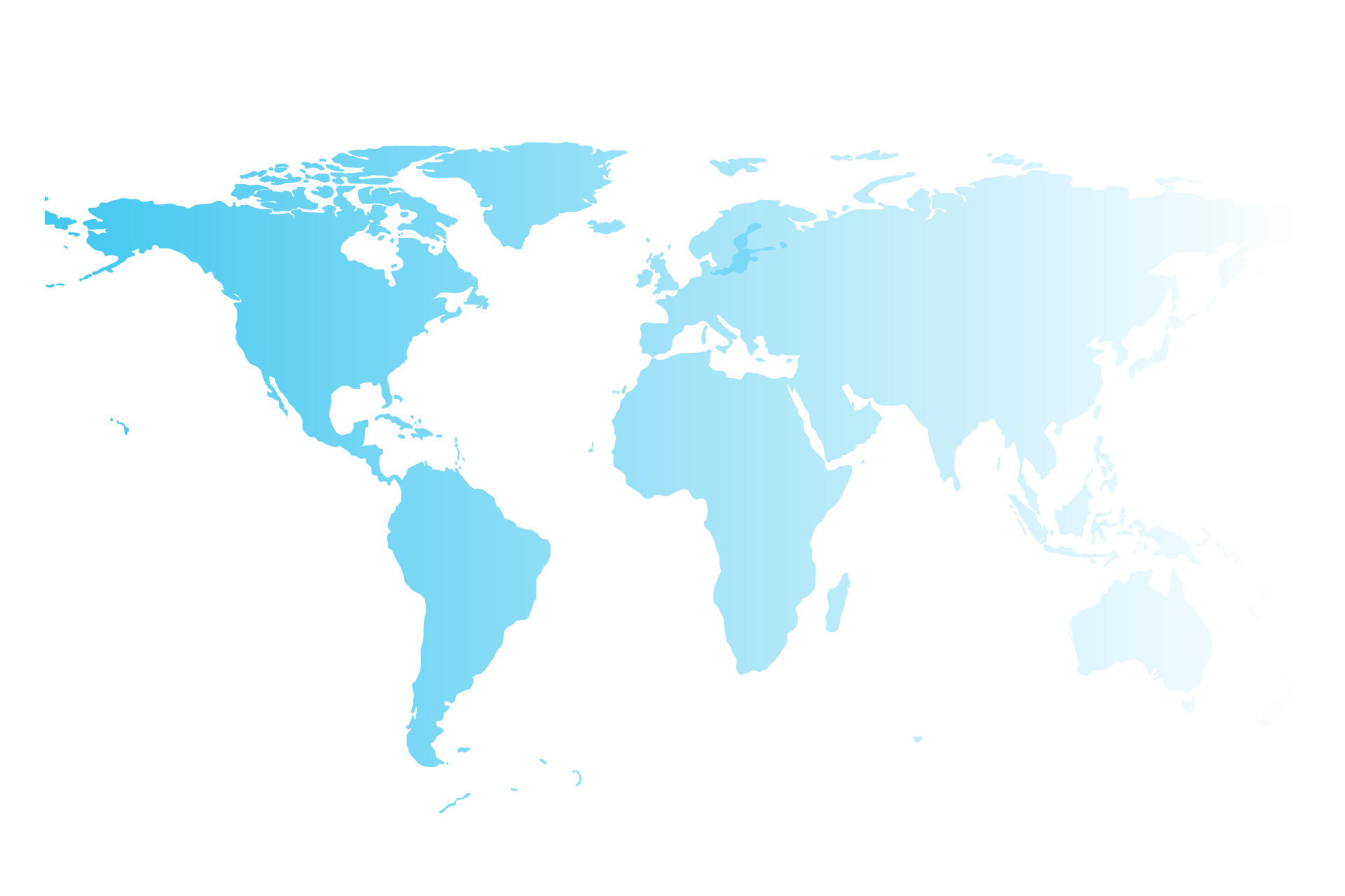 A blue world map on a green background.